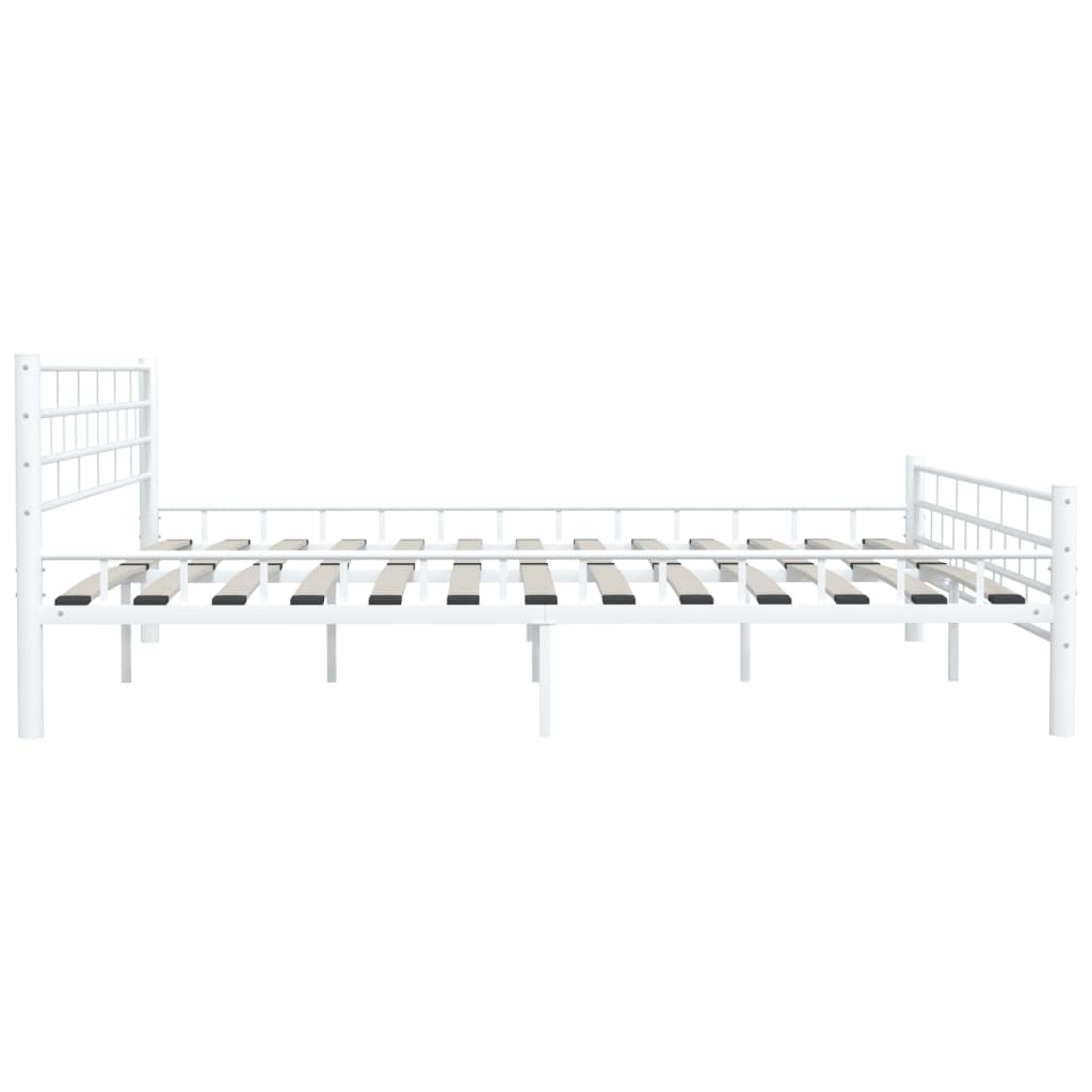 Sengeramme hvit metall 200x200 cm