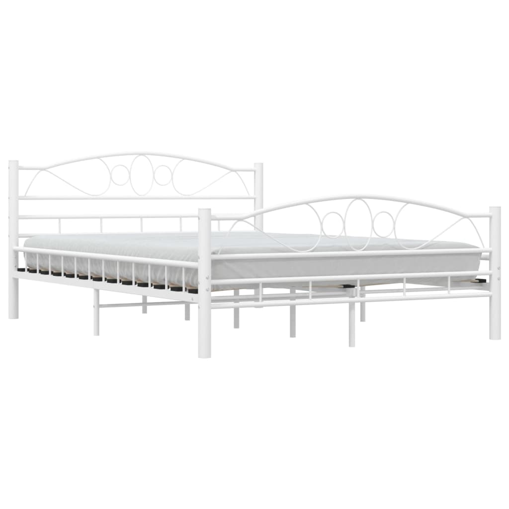 Sengeramme hvit metall 140x200 cm