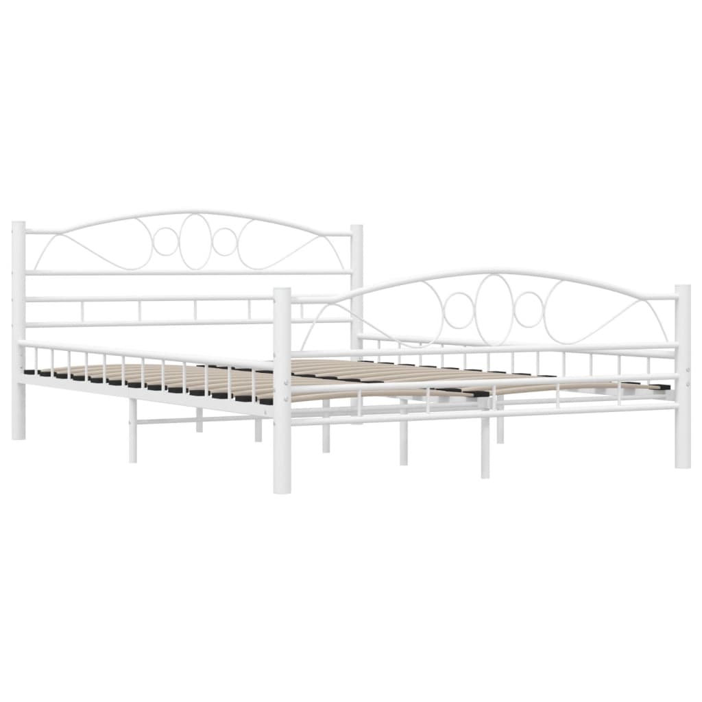 Sengeramme hvit metall 140x200 cm