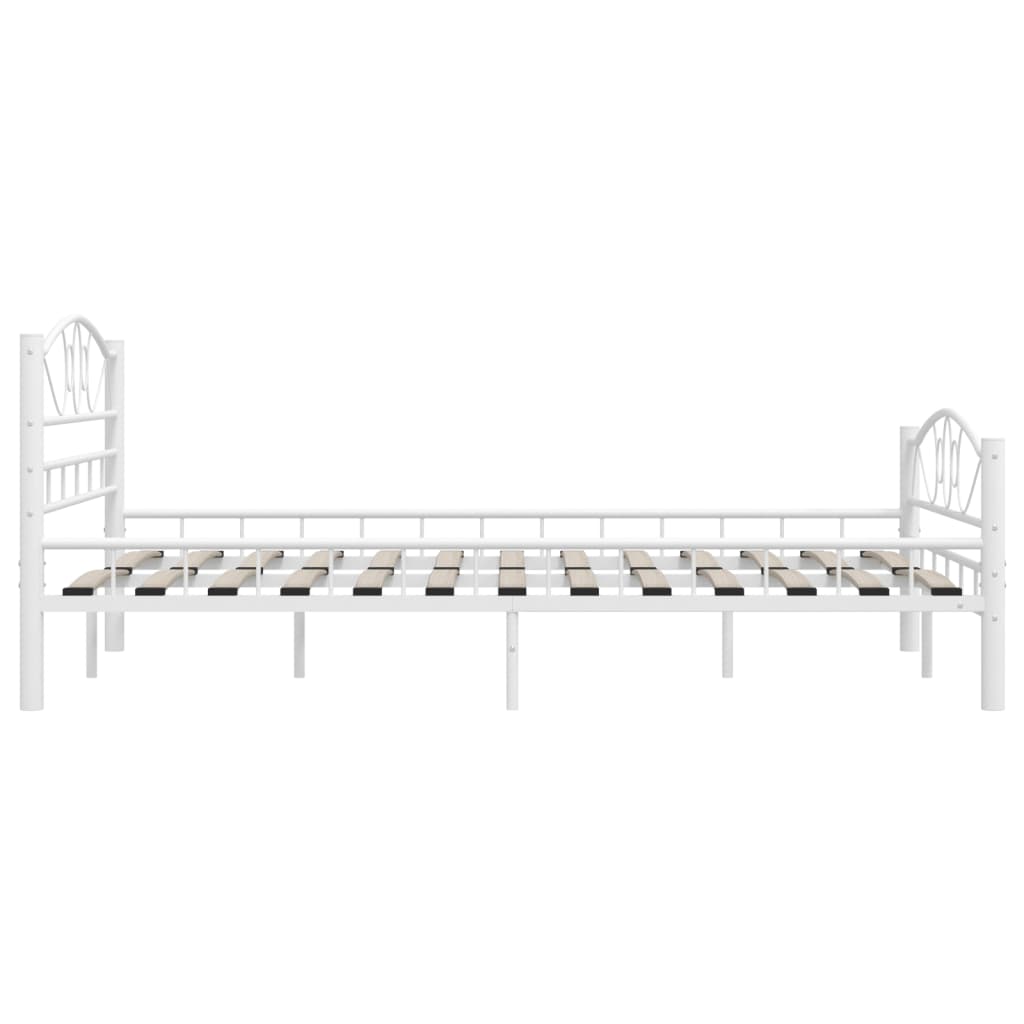 Sengeramme hvit metall 140x200 cm