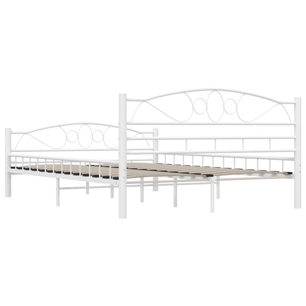 Sengeramme hvit metall 140x200 cm
