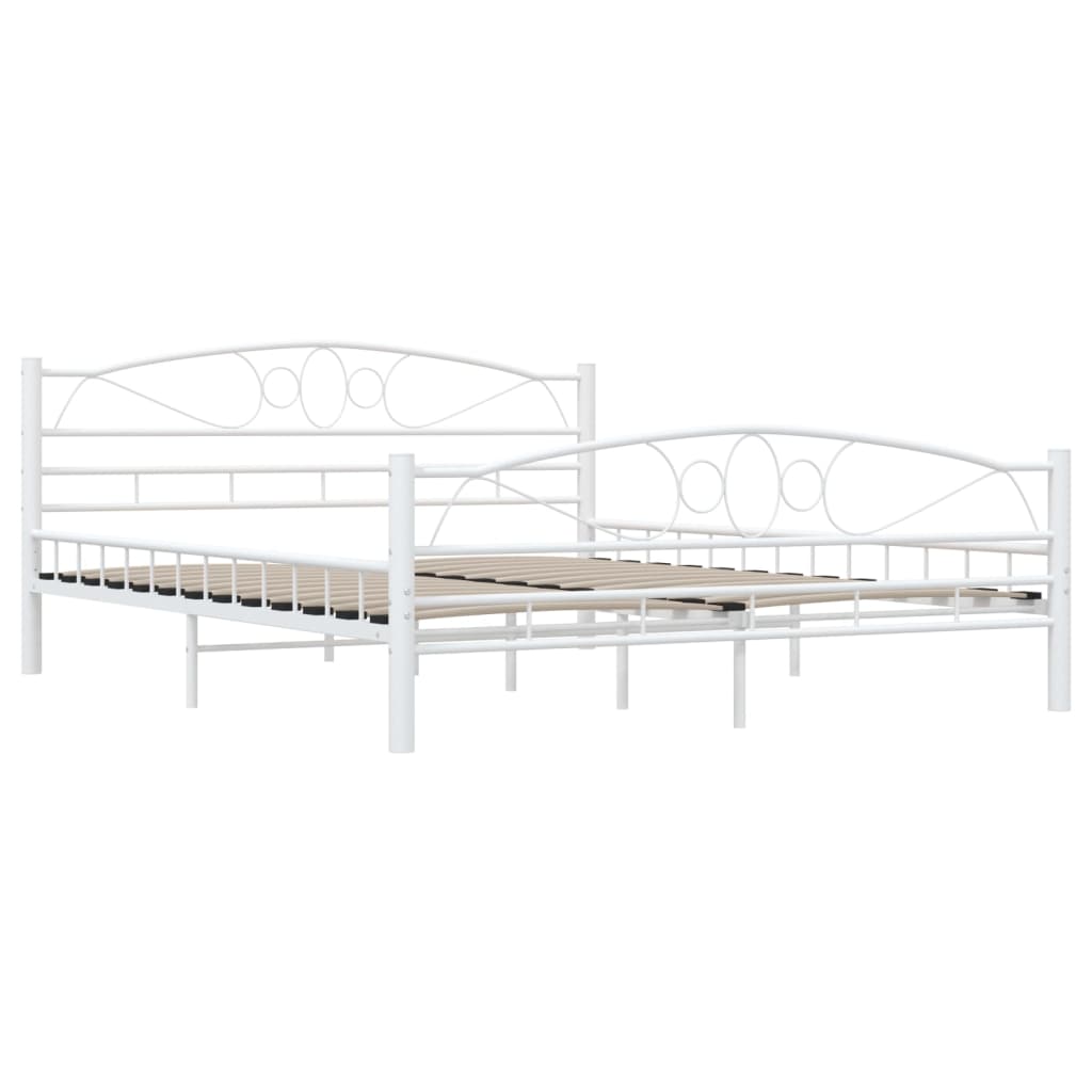 Sengeramme hvit metall 160x200 cm