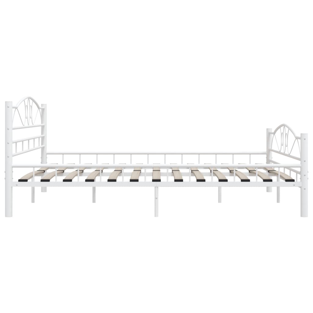 Sengeramme hvit metall 200x200 cm