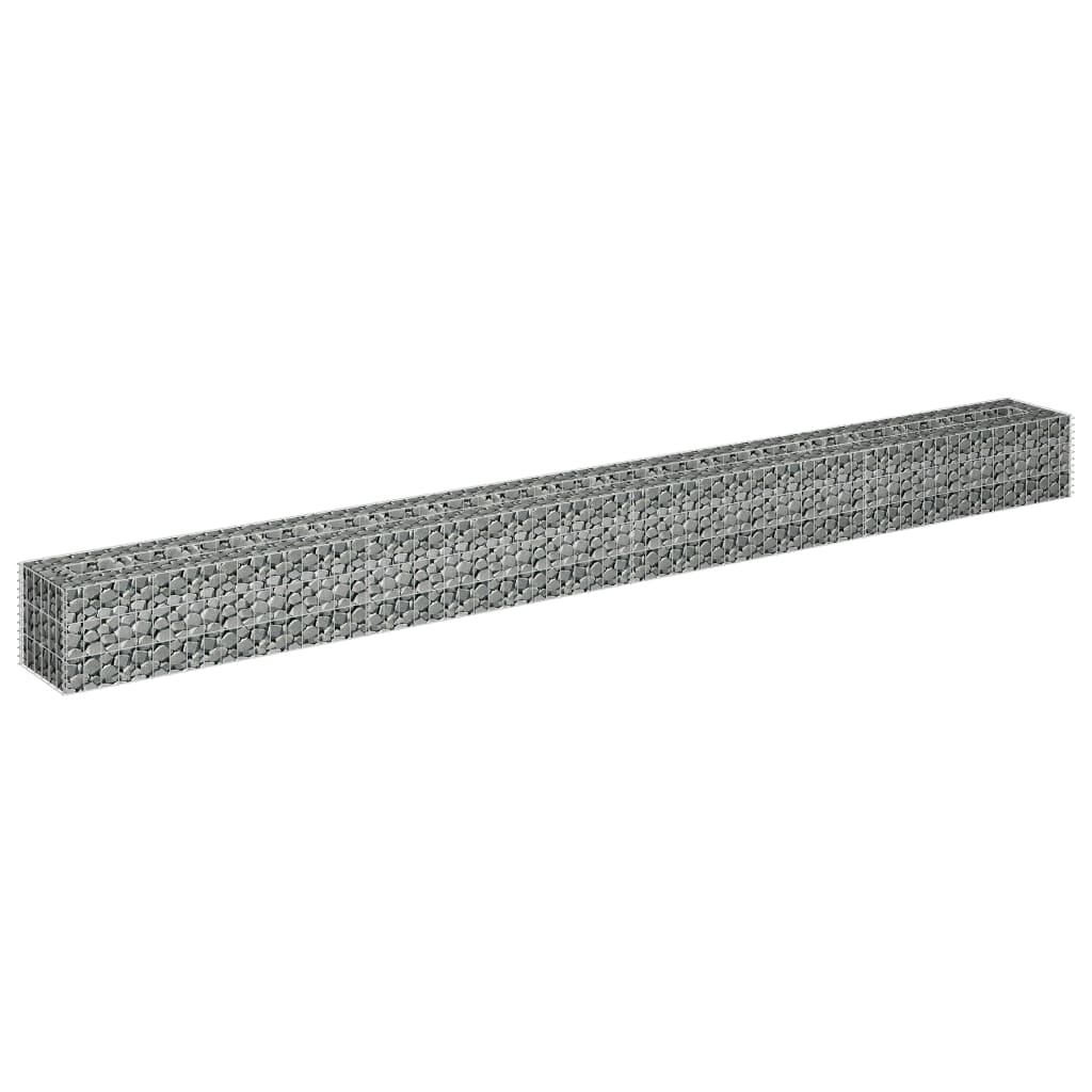 Gabionbed høybed galvanisert stål 360x30x30 cm