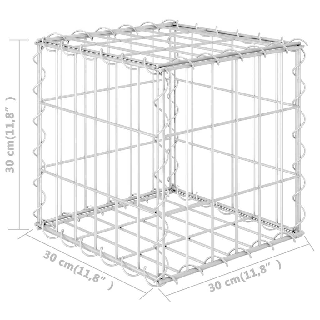 Gabion høybed kubeformet ståltråd 30x30x30 cm