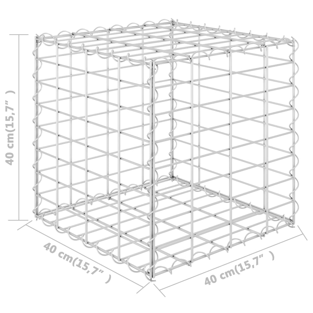 Gabion høybed kubeformet ståltråd 40x40x40 cm