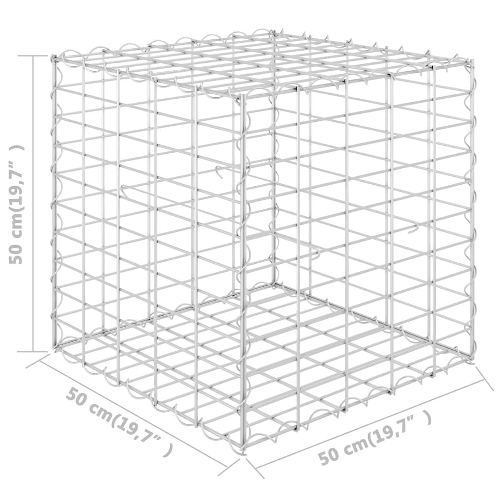 Gabion høybed kubeformet ståltråd 50x50x50 cm