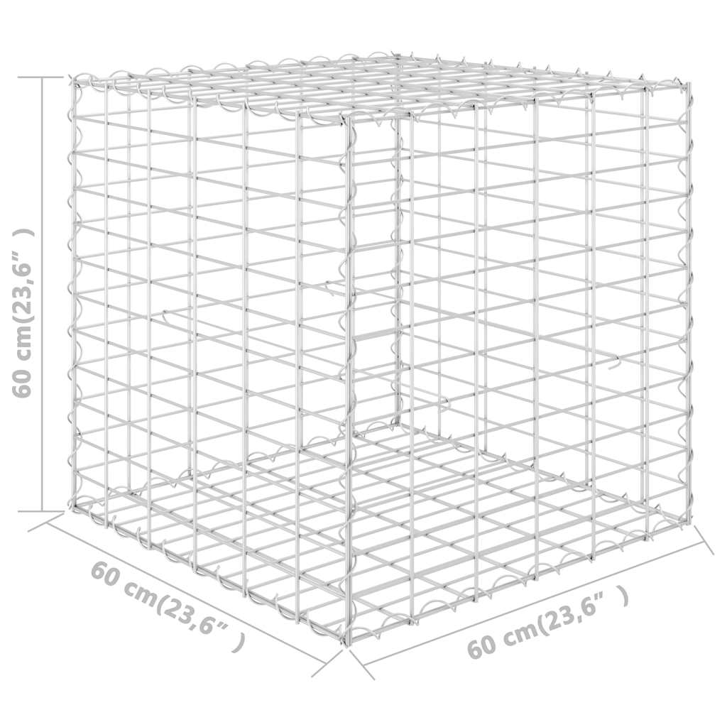 Gabion høybed kubeformet ståltråd 60x60x60 cm