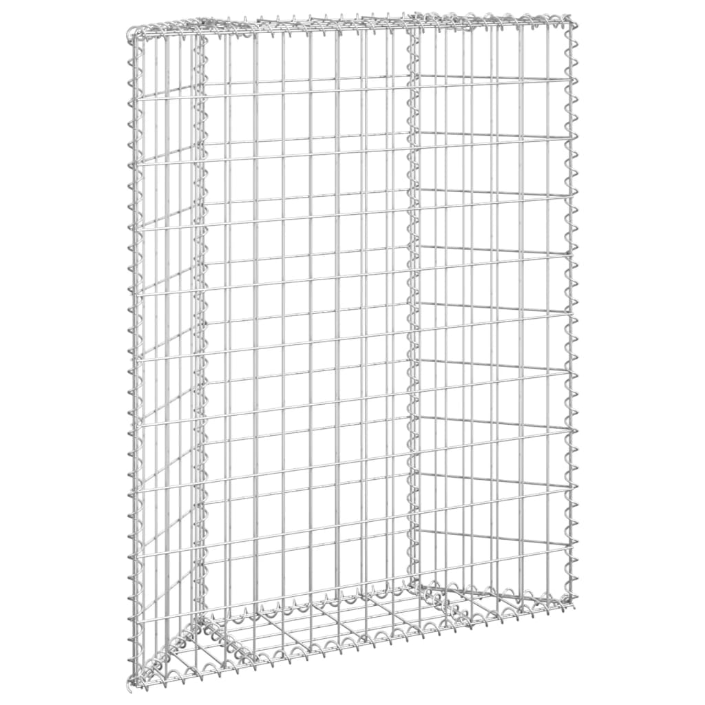 Gabion høybed trapesform galvanisert stål 80x20x100 cm