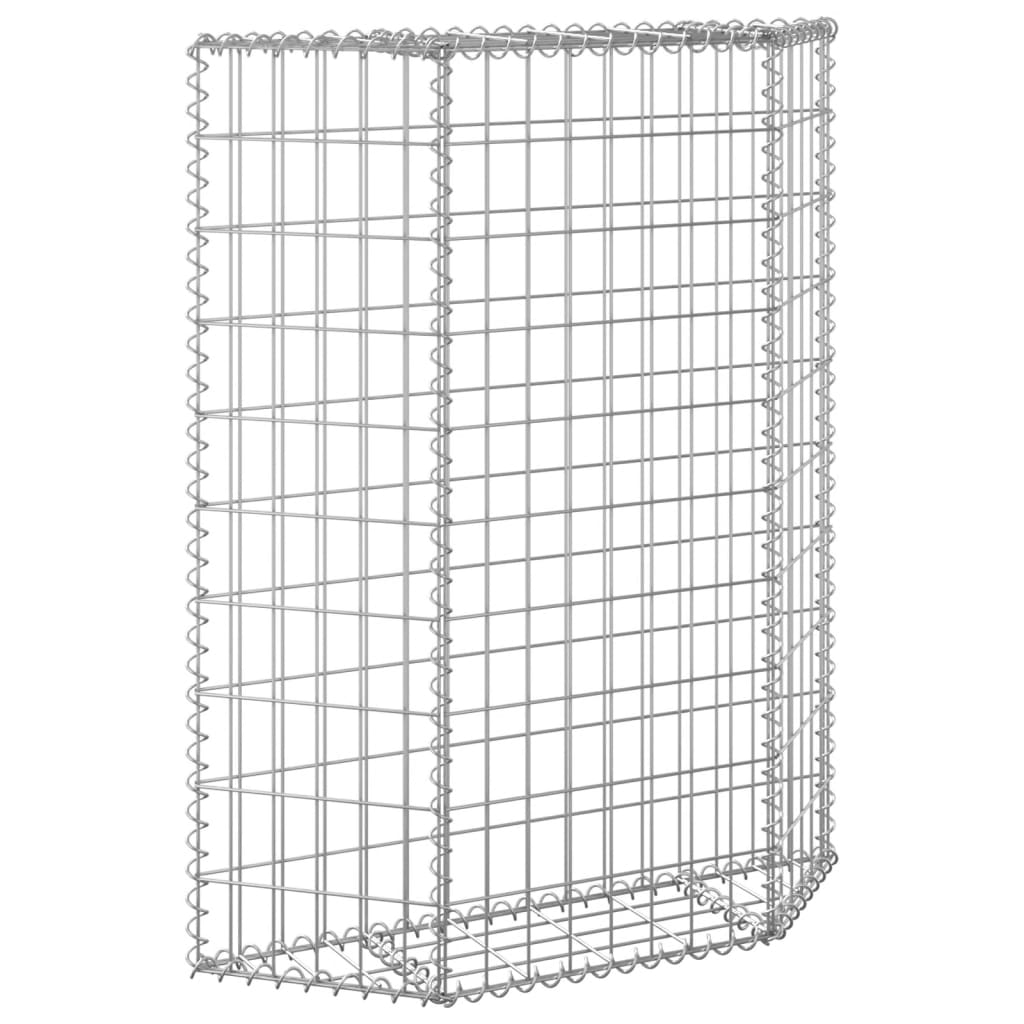 Gabion høybed trapesform galvanisert stål 80x20x100 cm