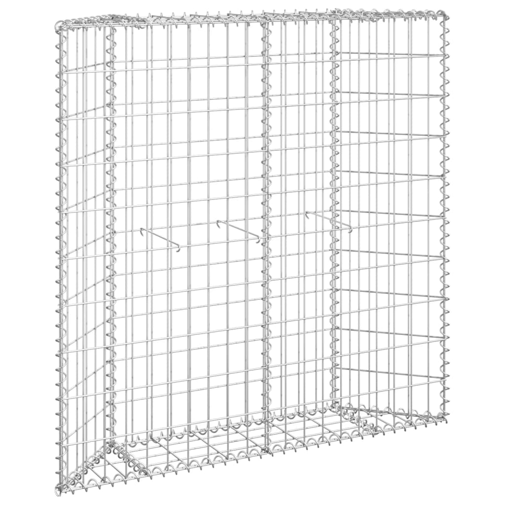 Gabion høybed trapesform galvanisert stål 100x20x100 cm