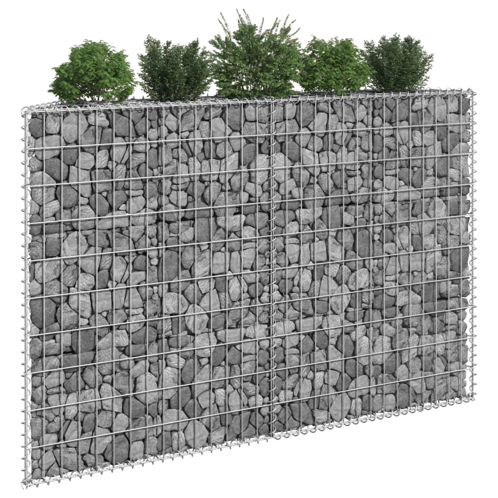 Gabion høybed trapesform galvanisert stål 150x20x100 cm