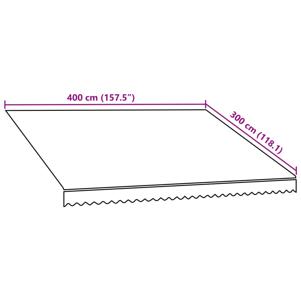 Markiseduk oransje og brun 400x300 cm
