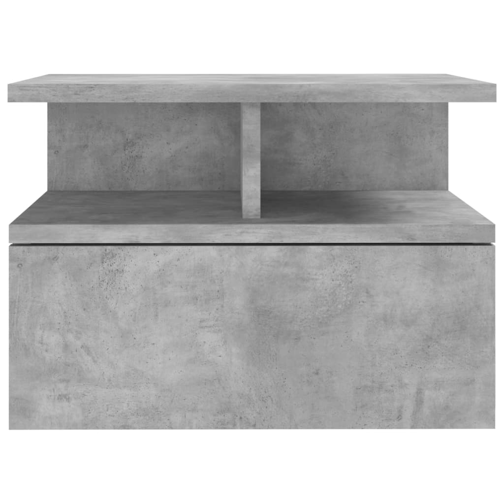 Flytende nattbord 2 stk betonggrå 40x31x27 cm konstruert tre