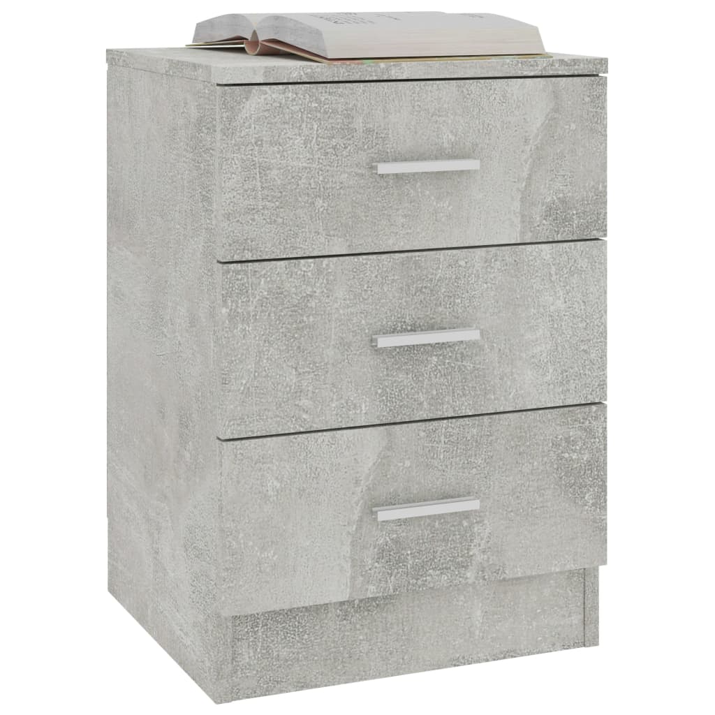 Nattbord 2 stk betonggrå 38x35x56 cm konstruert tre