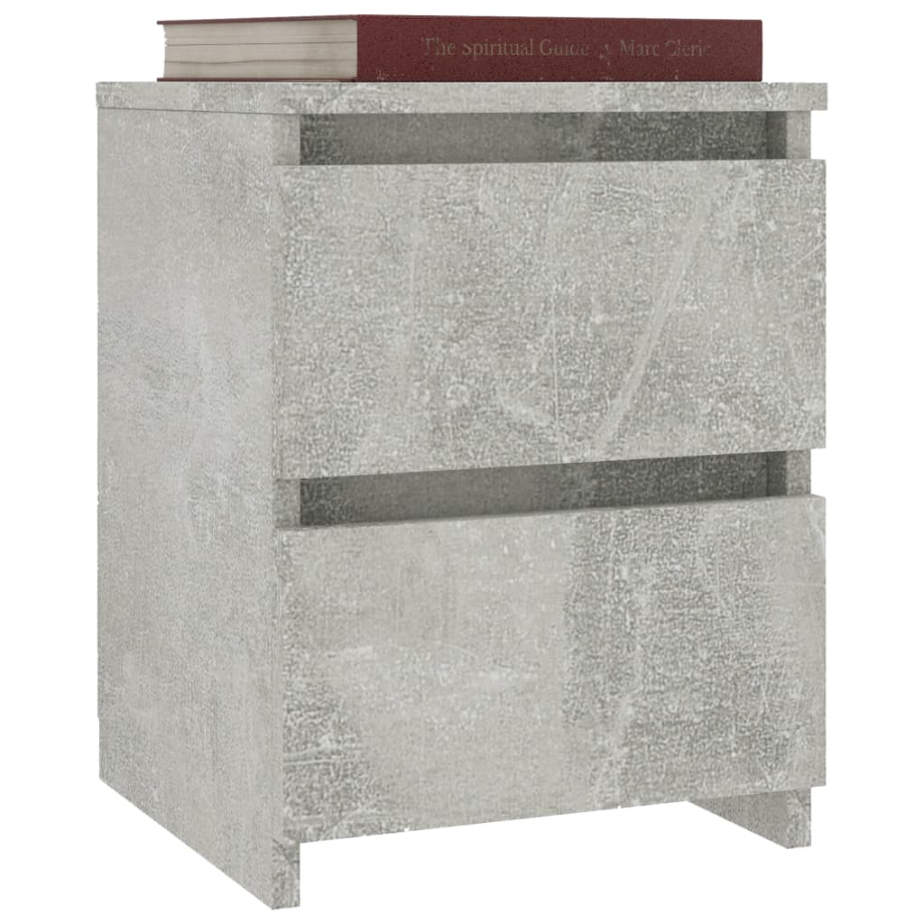 Nattbord 2 stk betonggrå 30x30x40 cm konstruert tre