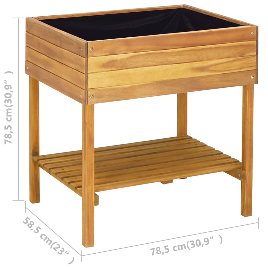 Hevet plantekasse 78,5x58,5x78,5 cm heltre akasie