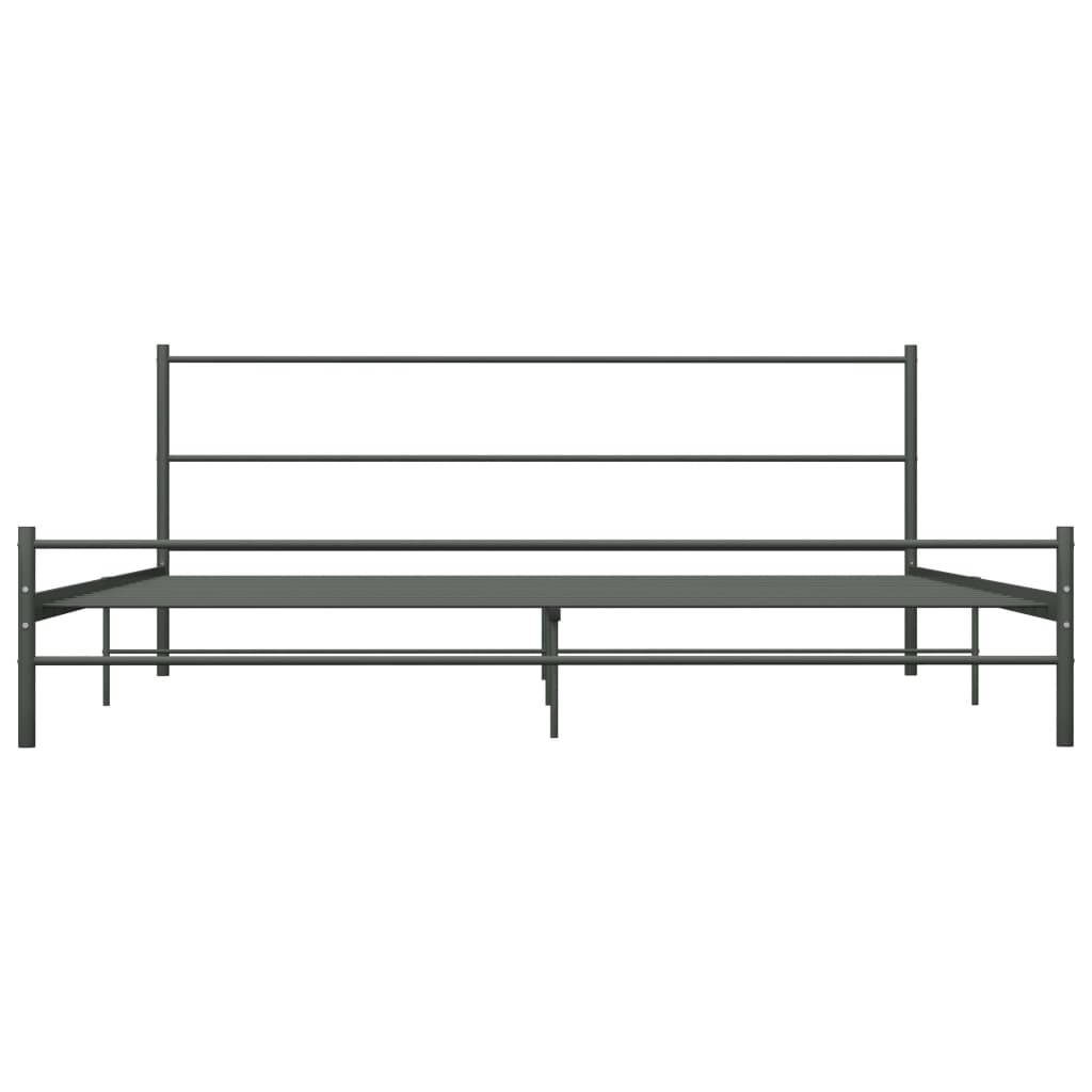 Sengeramme grå metall 200x200 cm