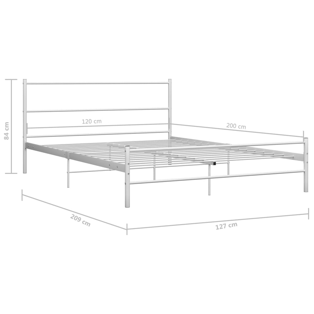 Sengeramme hvit metall 120x200 cm