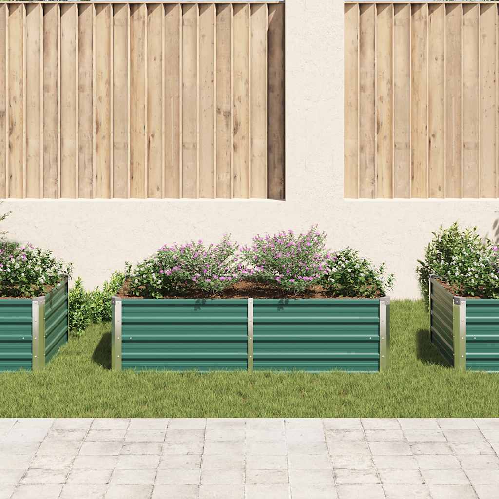 Forhøyet hagebed 160x80x45 cm galvanisert stål grønn