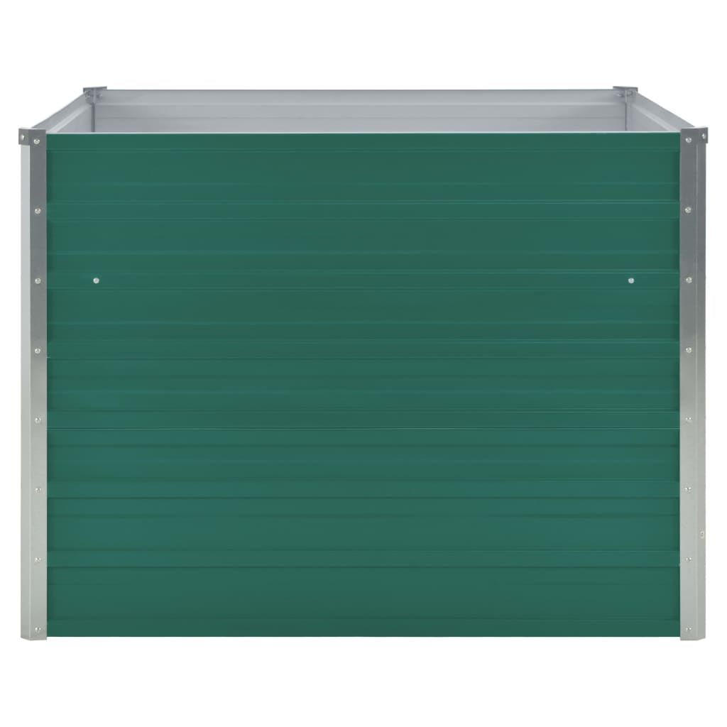 Forhøyet hagebed 100x100x77 cm galvanisert stål grønn