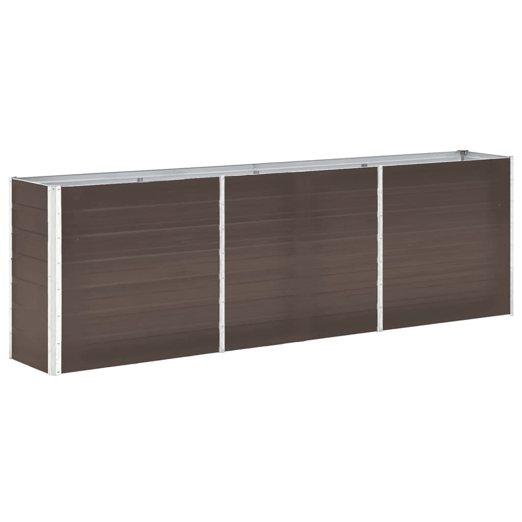 Høybed galvanisert stål 240x40x77 cm brun