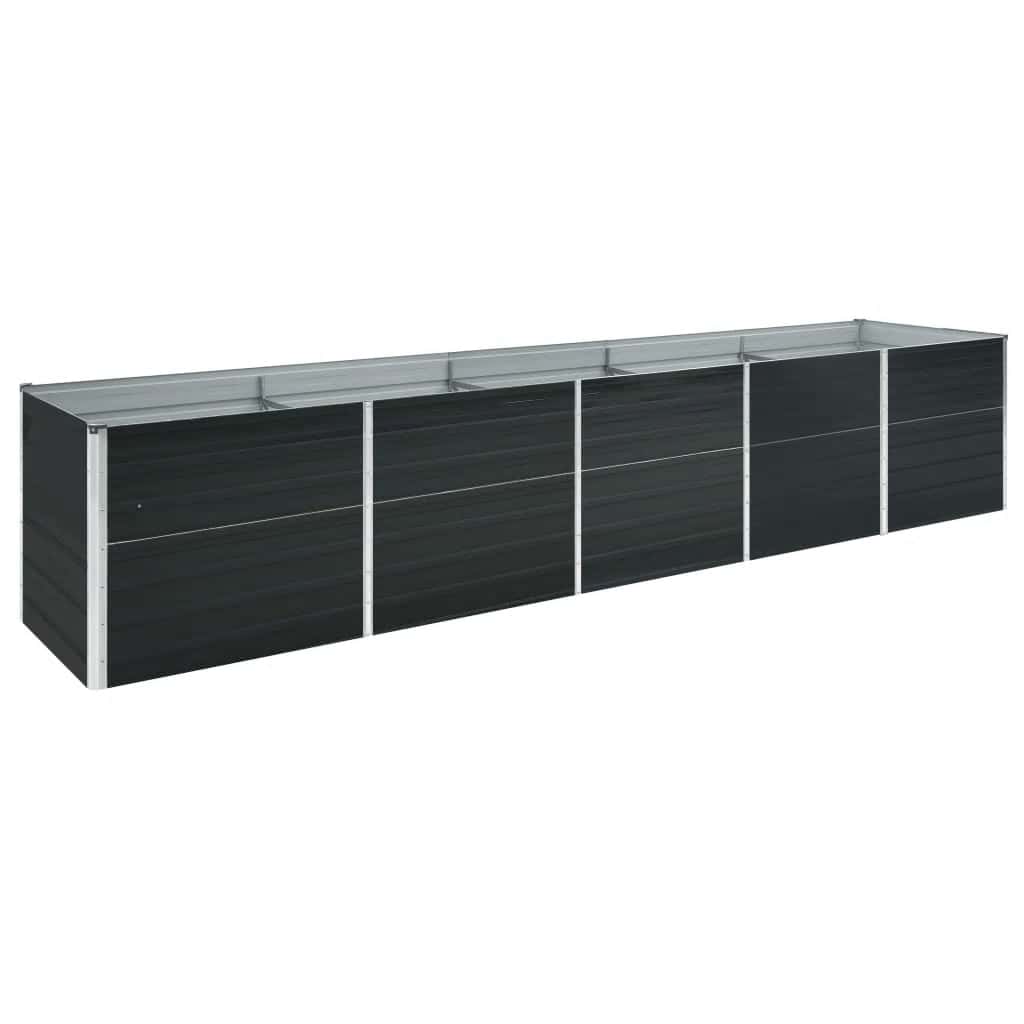 Høybed galvanisert stål 400x80x45 cm antrasitt