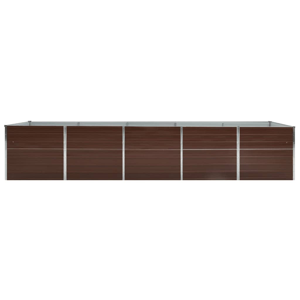 Høybed galvanisert stål 400x80x77 cm brun