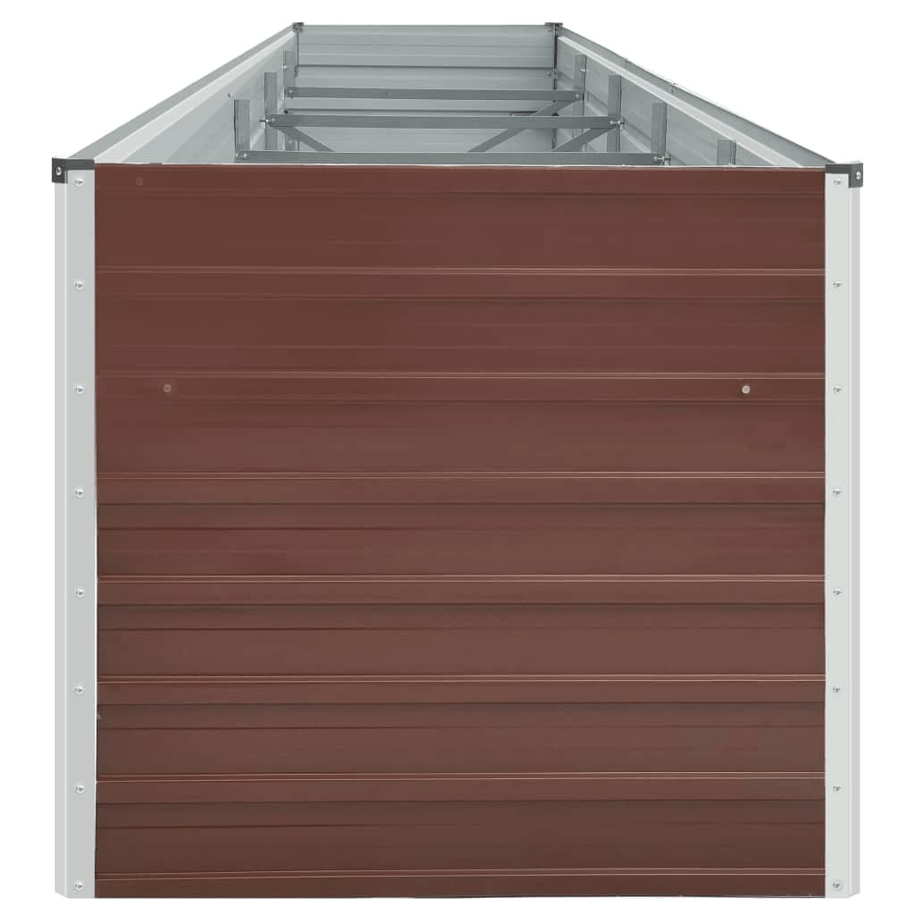 Høybed galvanisert stål 400x80x77 cm brun