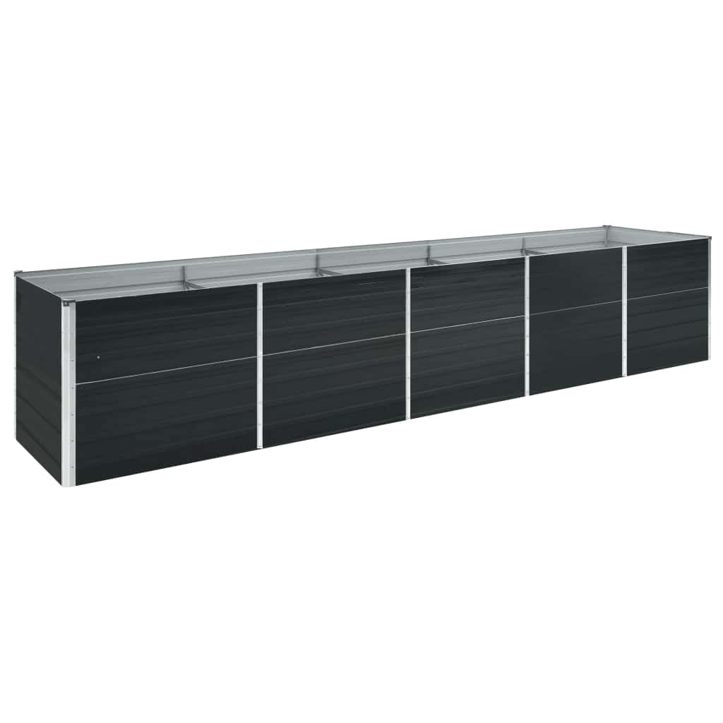 Høybed galvanisert stål 400x80x77 cm antrasitt