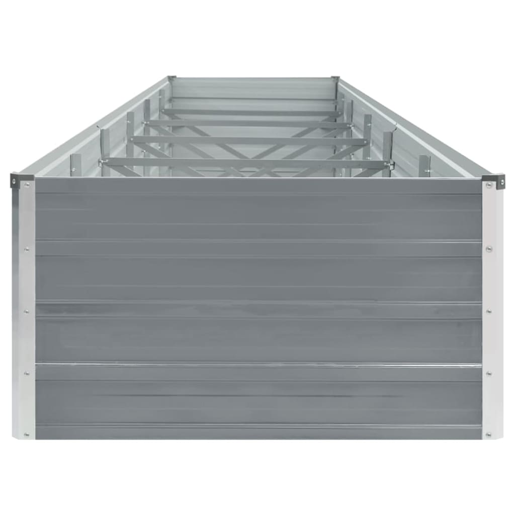 Høybed galvanisert stål 480x80x45 cm grå