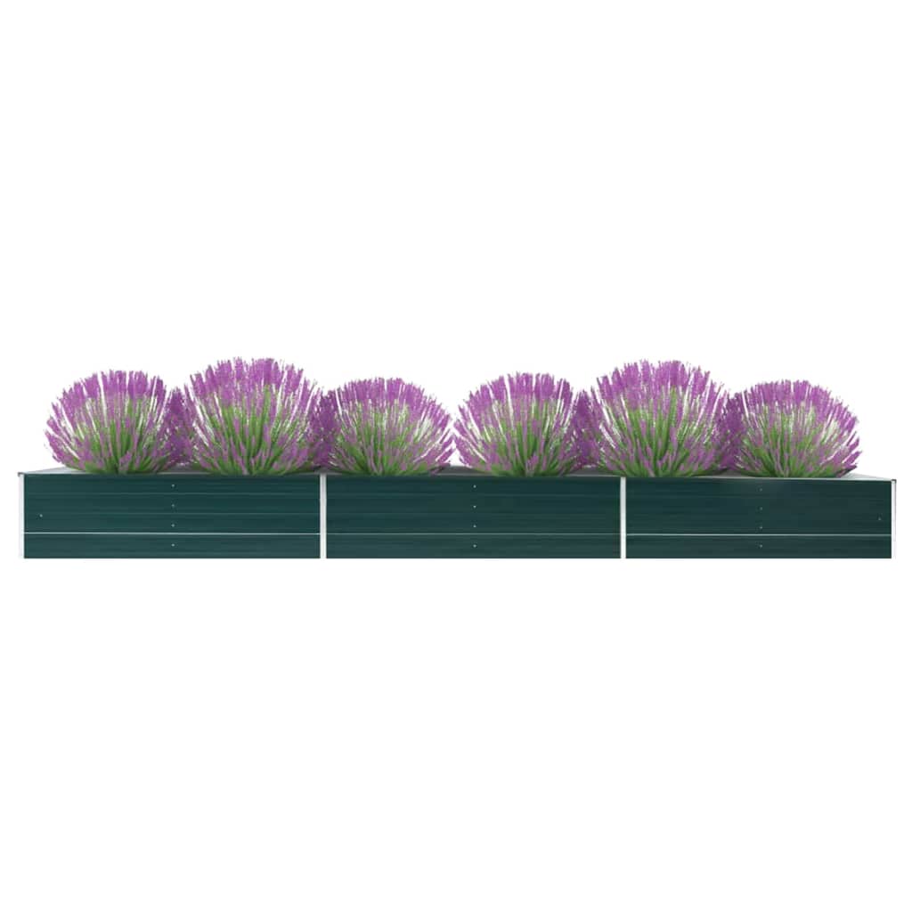 Høybed galvanisert stål 480x80x45 cm grønn