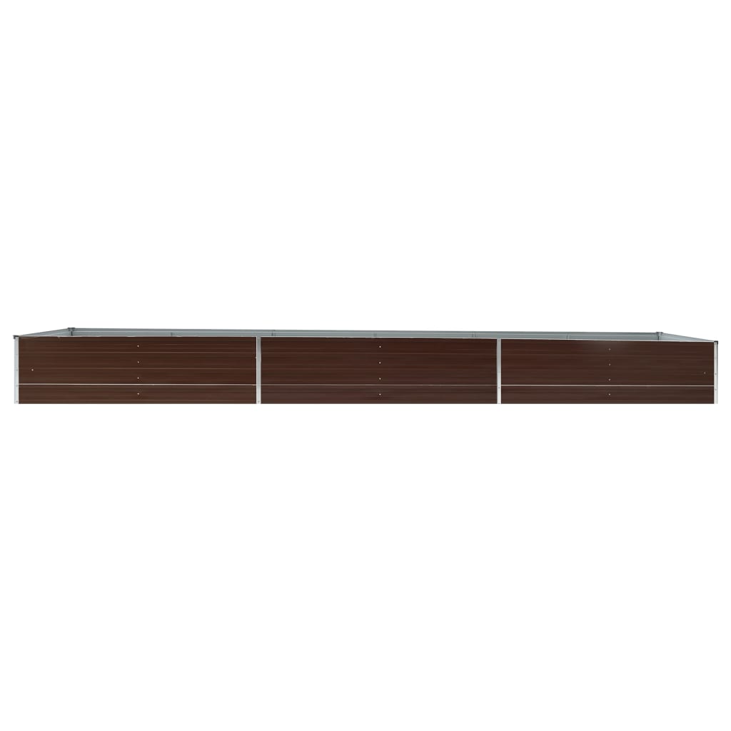 Høybed galvanisert stål 480x80x45 cm brun