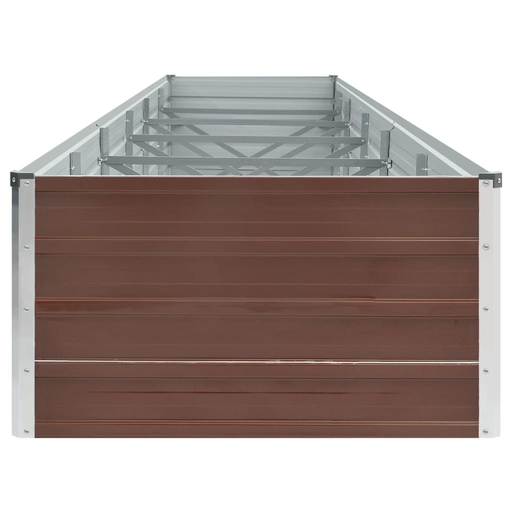 Høybed galvanisert stål 480x80x45 cm brun