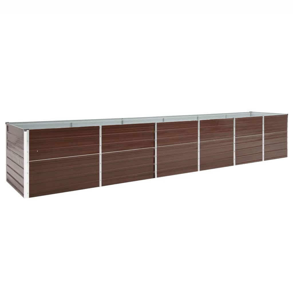 Høybed galvanisert stål 480x80x77 cm brun