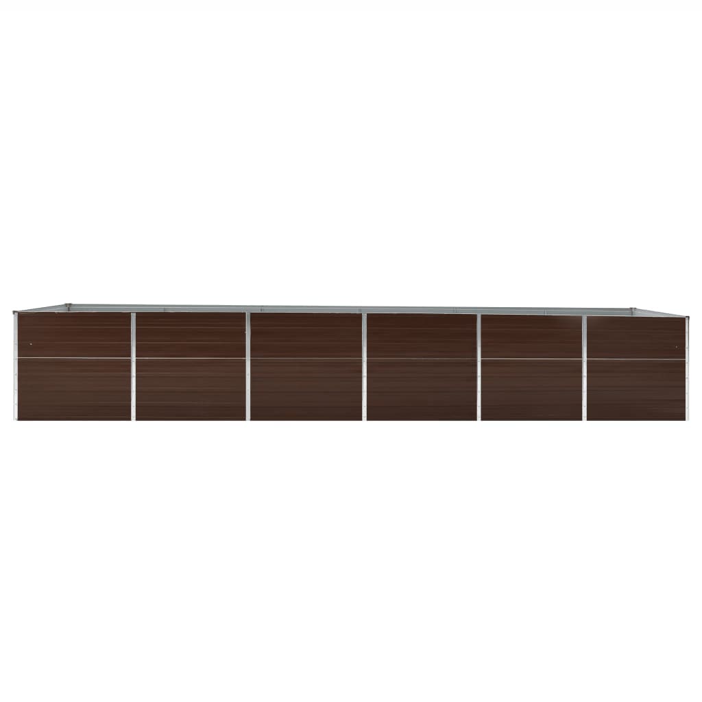 Høybed galvanisert stål 480x80x77 cm brun