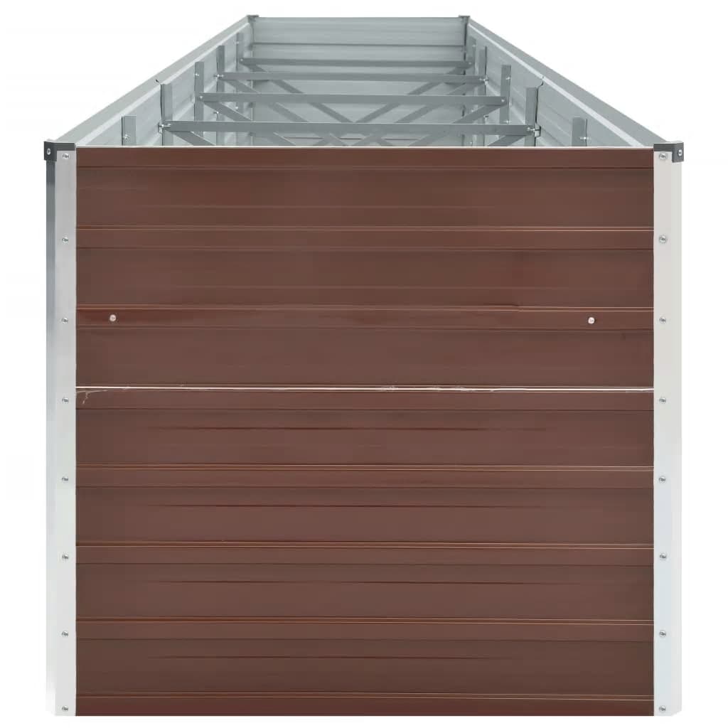 Høybed galvanisert stål 480x80x77 cm brun