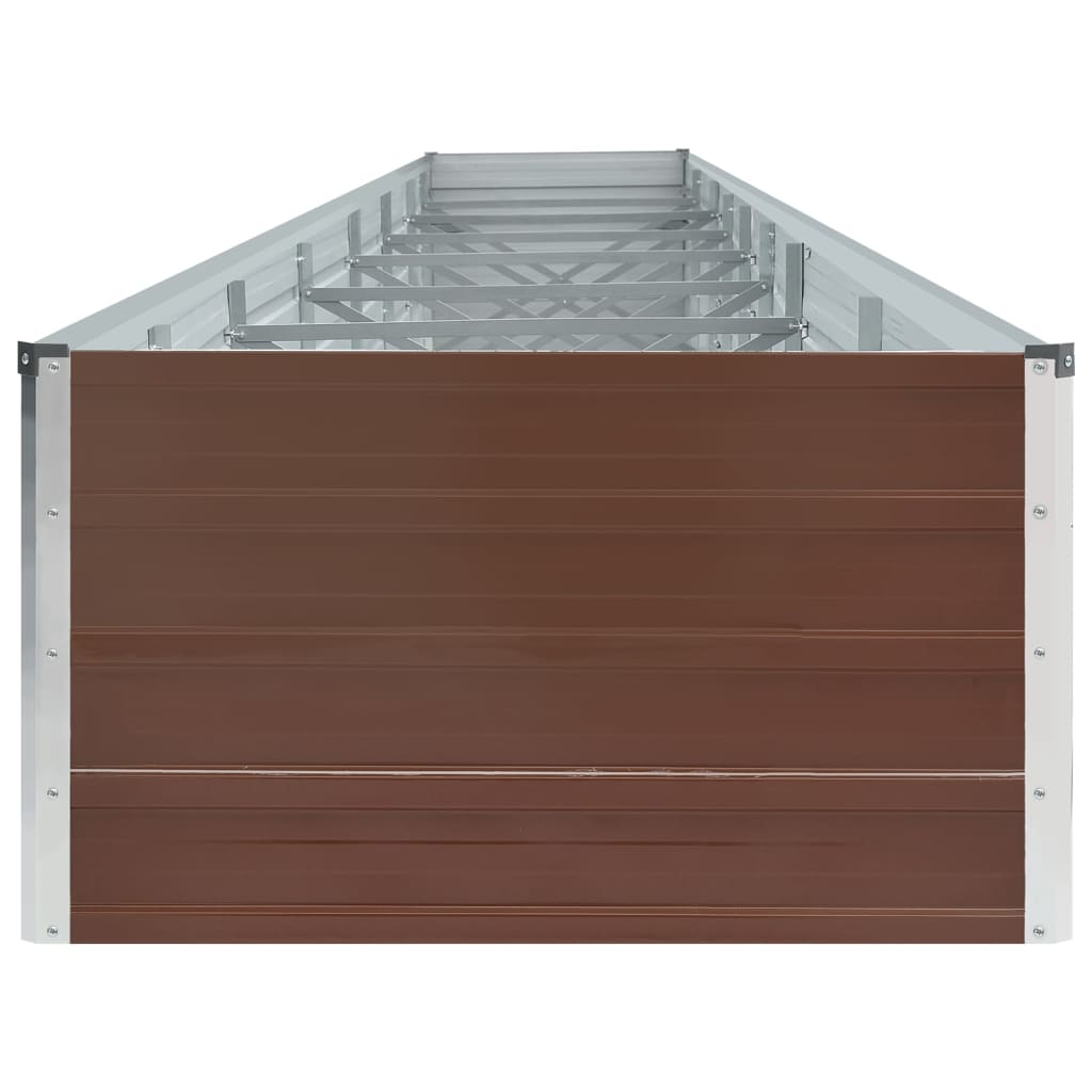Høybed galvanisert stål 600x80x45 cm brun
