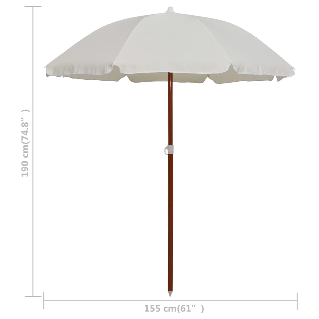 Hageparasoll med stålstang 180 cm sand