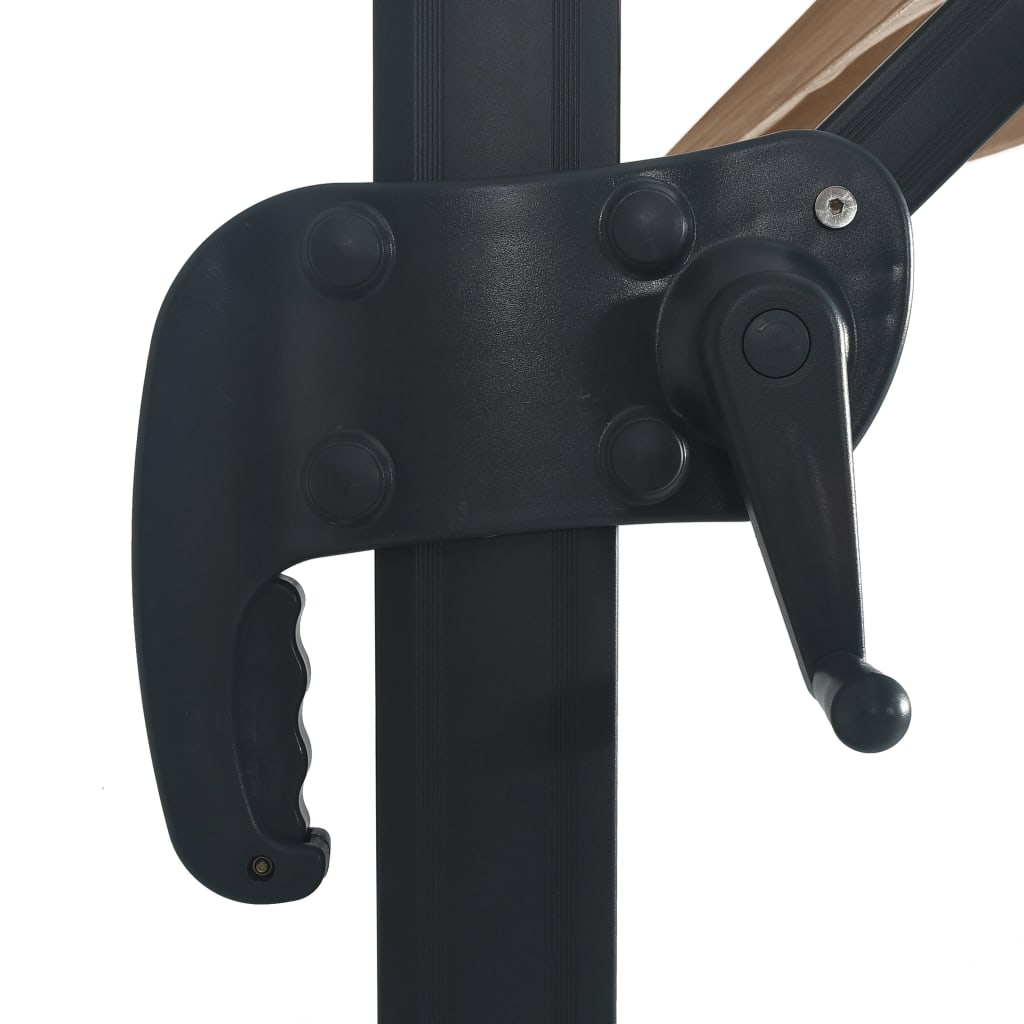 Hengende hageparasoll LED og aluminiumsstang 400x300 cm gråbrun