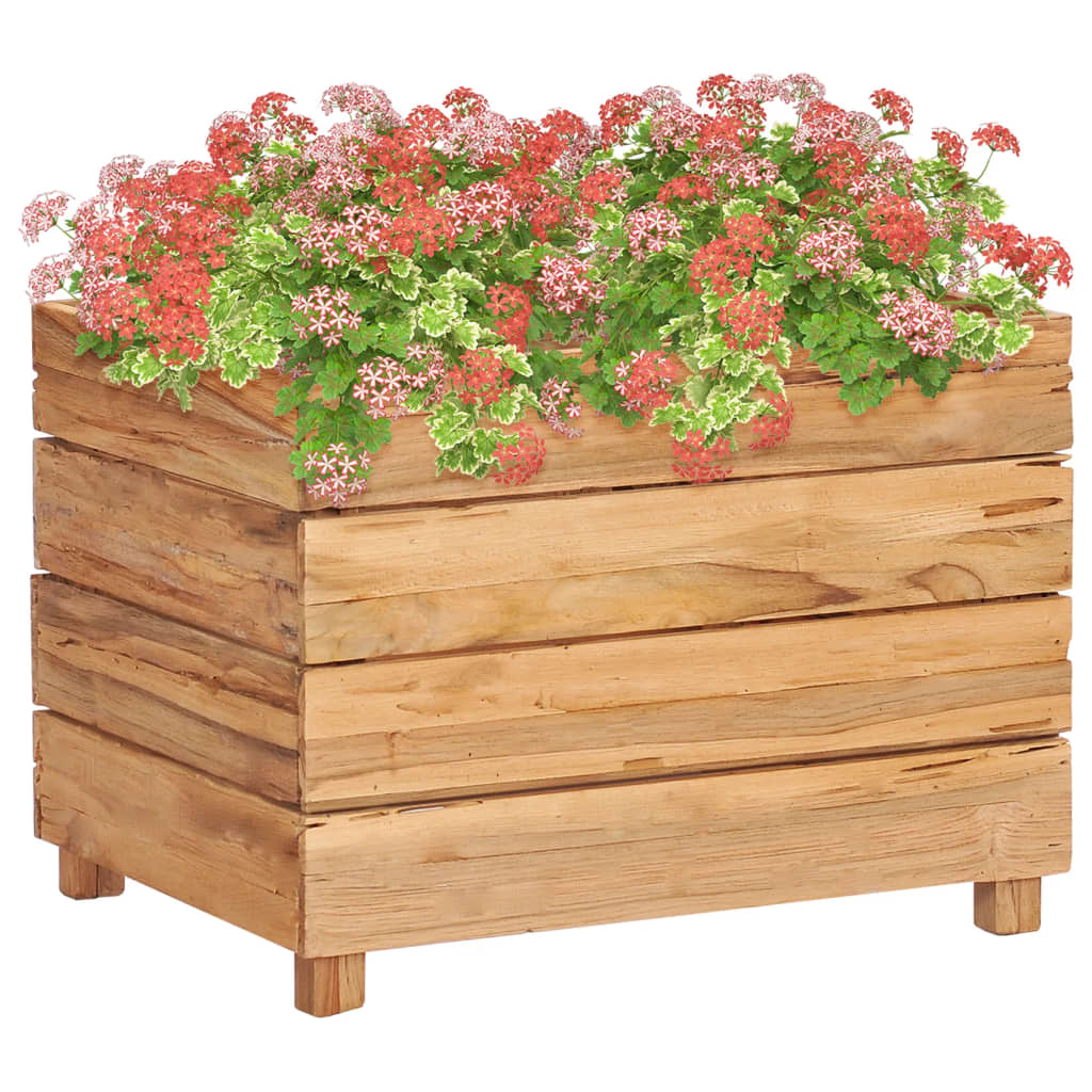 Høybed 50x40x38 cm resirkulert teak og stål