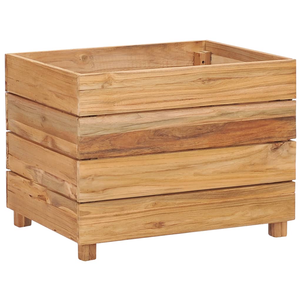 Høybed 50x40x38 cm resirkulert teak og stål