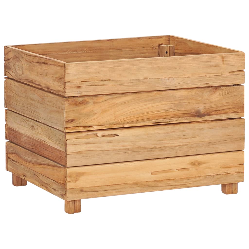Høybed 50x40x38 cm resirkulert teak og stål