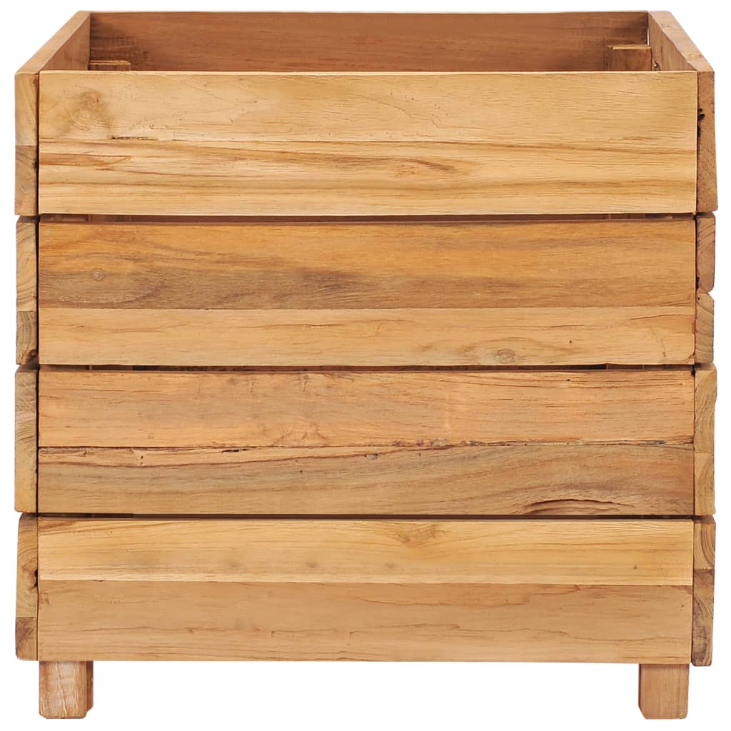 Høybed 50x40x38 cm resirkulert teak og stål