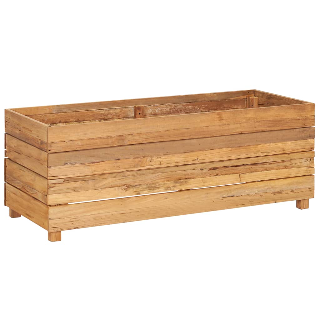 Høybed 100x40x38 cm resirkulert teak og stål