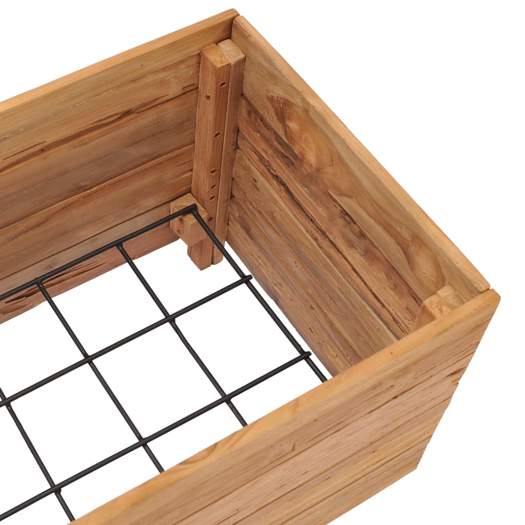 Høybed 100x40x38 cm resirkulert teak og stål