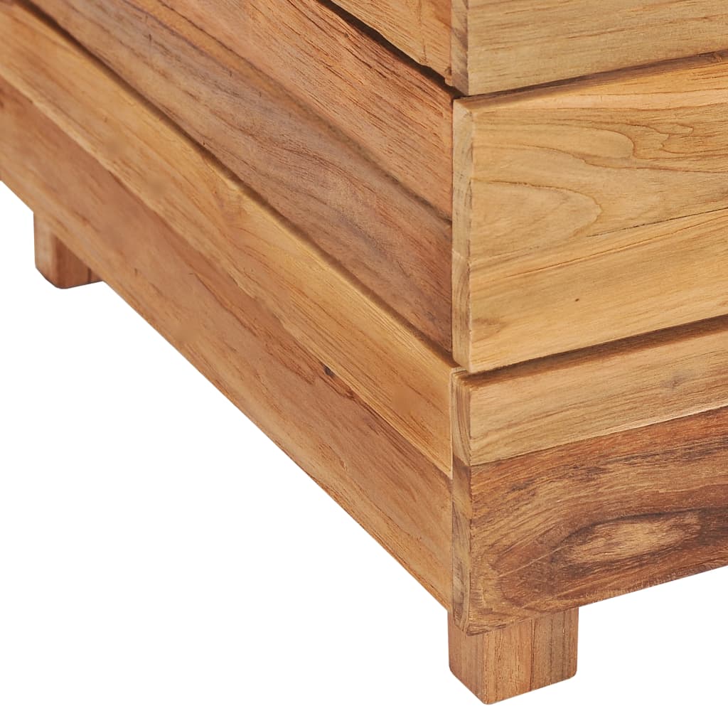 Høybed 100x40x38 cm resirkulert teak og stål