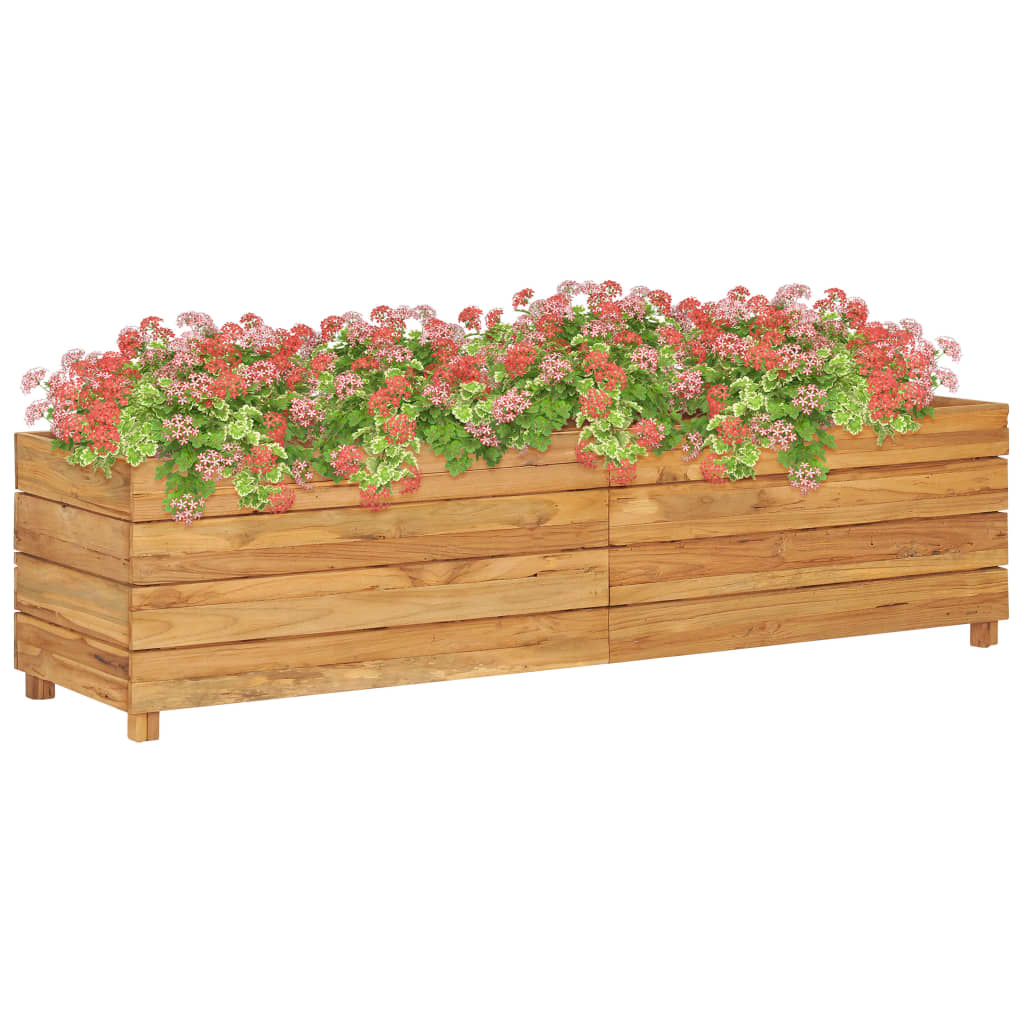 Høybed 150x40x38 cm resirkulert teak og stål