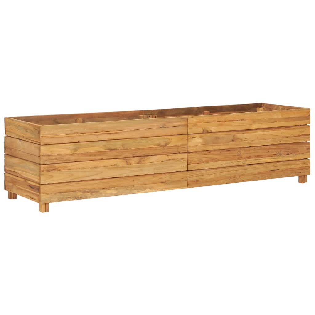 Høybed 150x40x38 cm resirkulert teak og stål