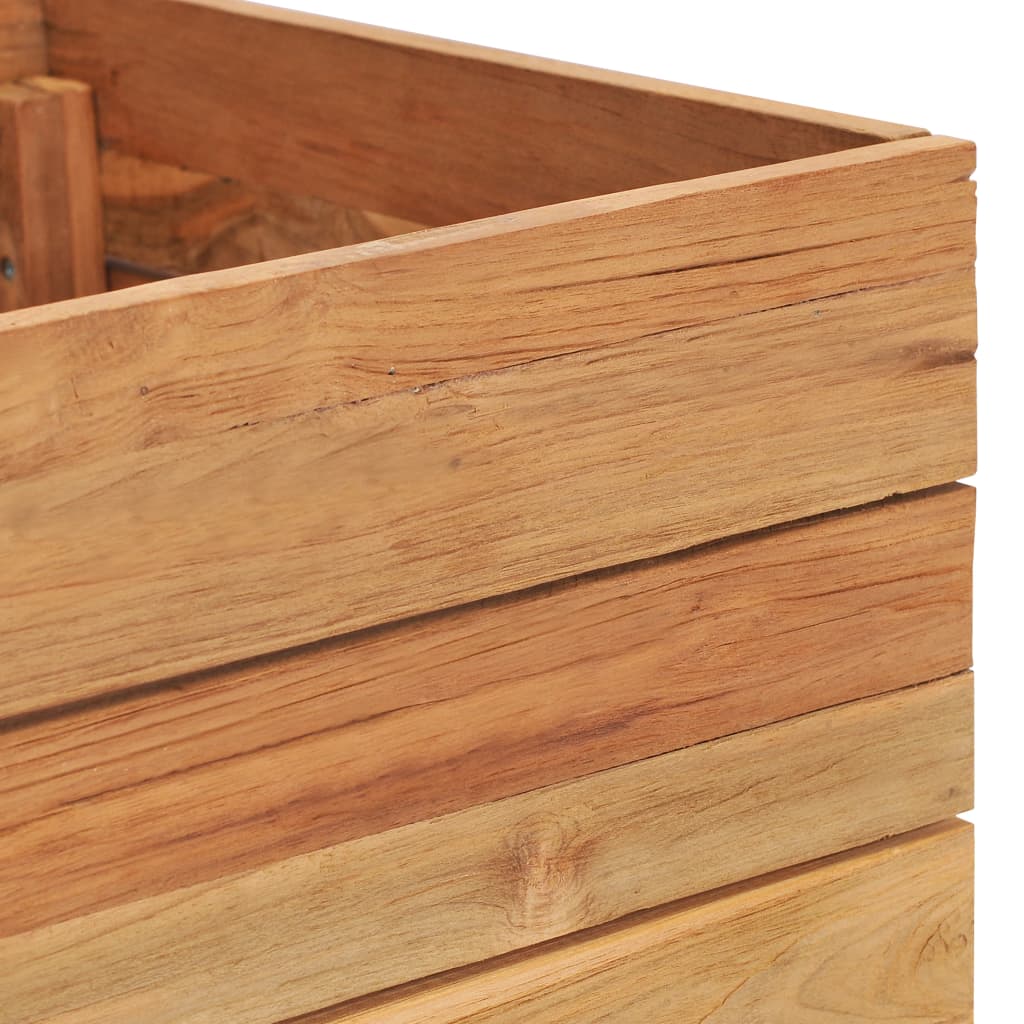 Høybed 150x40x38 cm resirkulert teak og stål